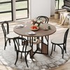 47 Inch Round Dining Table for 4-6 People, Wood Circle Kitchen Table with Storage Shelf & Metal Leg - 3 of 4