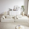 TiramisuBest 108" Modular L-Shaped Upholstered Sectional Sofa Set w/ Right Chaise, 6 Pillows & Free Combination for Living Room & Bedroom,Beige - 3 of 4