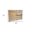 HomeRoots 24" X 36" Brown and Gray Stars And Stripes Wood and Metal Hanging Dimensional Sculpture - 3 of 4