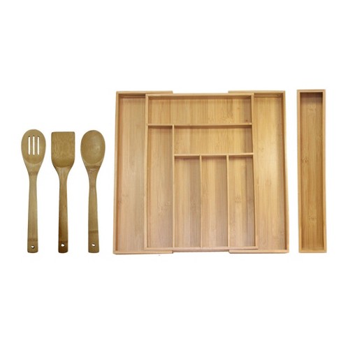 Bamboo 5 Compartment Flatware Drawer Organizer Brown - Brightroom™ : Target