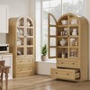 72" Tall Arched Kitchen Pantry Cabinet, Farmhouse Wood Pantry Storage Cabinet with 2 Large Drawers & Glass Door - 4 of 4