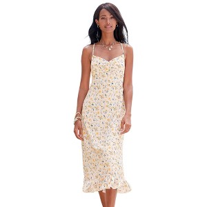 Women's Floral Print Slip Dress - LASCANA - 1 of 4