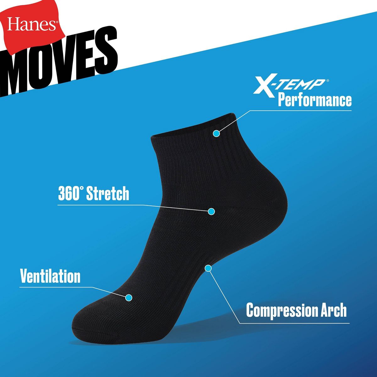 Hanes Men's Stretch Ankle Socks 3pk - thumbnail 9
