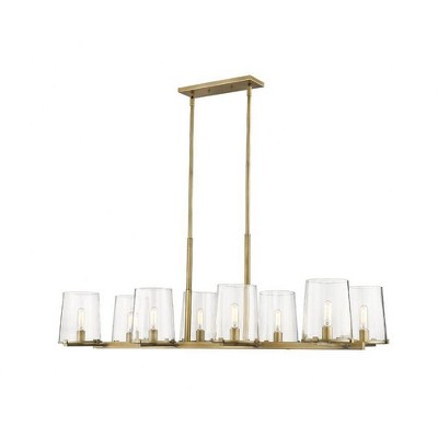 Callista 56" Rubbed Brass 8-Light Island Pendant
