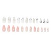 LOVELAY CREATIONS Pink Almond Press-On Nails with Flower Rhinestones Pearls - 4 of 4