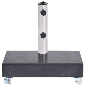 vidaXL Umbrella Base Light Grey Granite base Standard Umbrella Base - Black with wheels - 1 of 4