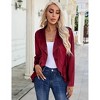 Womens Velvet Blazer Long Sleeve Suit Jackets Open Front Work Office Cardigan Coat - 2 of 4