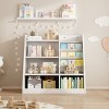LOVMOR 4 Tier Kids Bookshelf, Baby Toddler Book Rack Toy Storage Organizer, Wooden Montessori Bookcase for Kids Rooms, Bedroom, Playroom, Nursery - 2 of 4