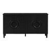 Four-Door Sideboard with French-Inspired Design, Round Ring Handles, Adjustable Shelves, Sturdy Five-Leg Support for Living Room - 3 of 4