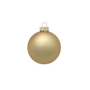 Northlight 12ct Gold Matte Finish Glass Christmas Ball Ornaments 2.75" (70mm) - 1 of 4
