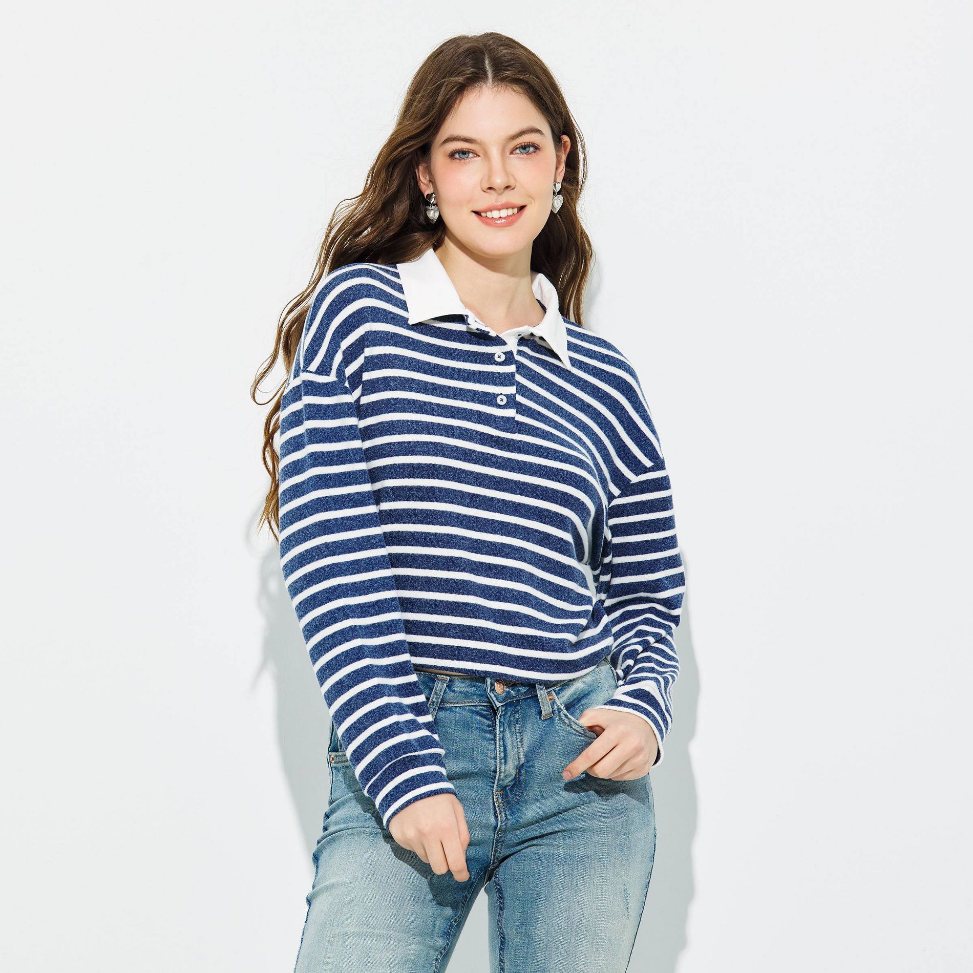 Women's Long Sleeve Rugby Polo Shirt - Wild Fable™