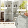 Resenkos 4-Panel 67" Tall Wood Privacy Screen Room Divider - 3 Shelves, Folding Storage for Bedroom, Distressed - 4 of 4