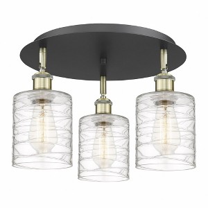Cobbleskill - 3 Light Flush Mount In Art Deco Style-9.63 Inches Tall and 17.75 Inches Wide - 1 of 1