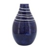 Sagebrook Home Blue and White Striped Primeval Ceramic Vase - Contemporary 10" Vase for Floral Arrangements - Stylish Table Centerpiece Home Office - 2 of 4
