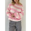 V For City 2025 Winter New Women's Round Neck Striped Loose Slouchy Long Sleeve Knit Sweater - 2 of 4