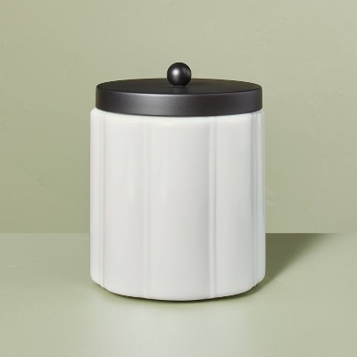 Milk Glass Bath Canister with Metal Lid - Hearth & Hand™ with Magnolia