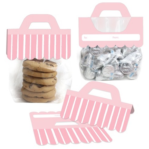 Big Dot Of Happiness Pink Stripes - Diy Simple Party Clear Goodie