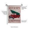Evergreen Holiday Plaid Truck Garden Linen Flag - 3 of 4
