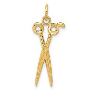Black Bow Jewelry 14k Yellow Gold Polished Scissors Pendant - 1 of 4