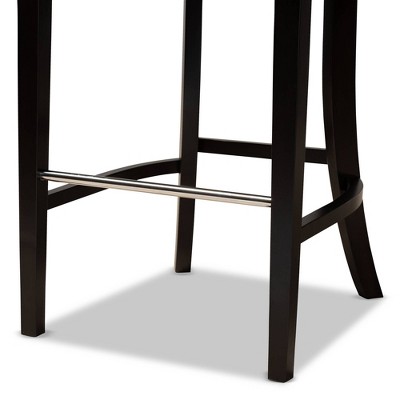 Chloe Dark Grey Velvet and Wood Barstool Set