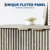 Fluted Buffet Sideboard Cabinet, Accent Modern Credenza with 2 Doors & Shelves, Wood Credenza Storage Console Cabinet - 4 of 4