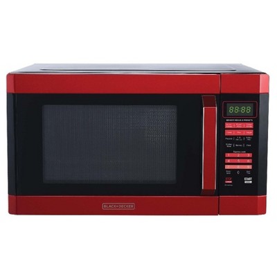 BLACK+DECKER 1.6 cu ft 1100W Microwave Oven Red