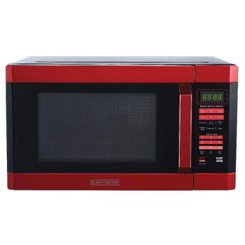 Horno De Microondas Digital 1000W Oven Countertop 1.1 cubit ft Metallic Red
