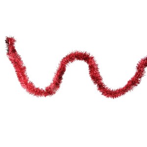 Northlight 12' x 2.5" Unlit Red Tinsel Christmas Garland - 1 of 3