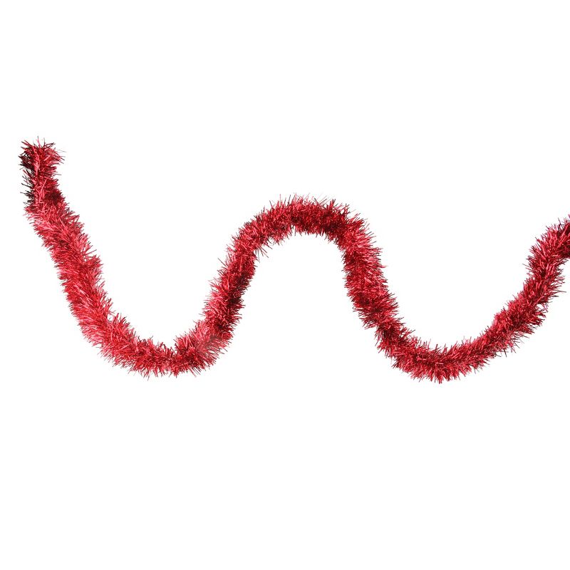 Northlight 12' x 2.5" Unlit Red Tinsel Christmas Garland, 1 of 5
