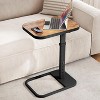 MaseiKar TV Tray Table, Adjustable Height & 90° Flip-Over Panel Design, Sofa Arm End Side Table for Eating Laptop Couch Bed Dinner or Small Spaces - 2 of 4