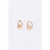 Slickblue Gold Linked Chain Drop Earrings, Double Oval Hoop Design, Trendy Dangle Jewelry, 1" - 2 of 2