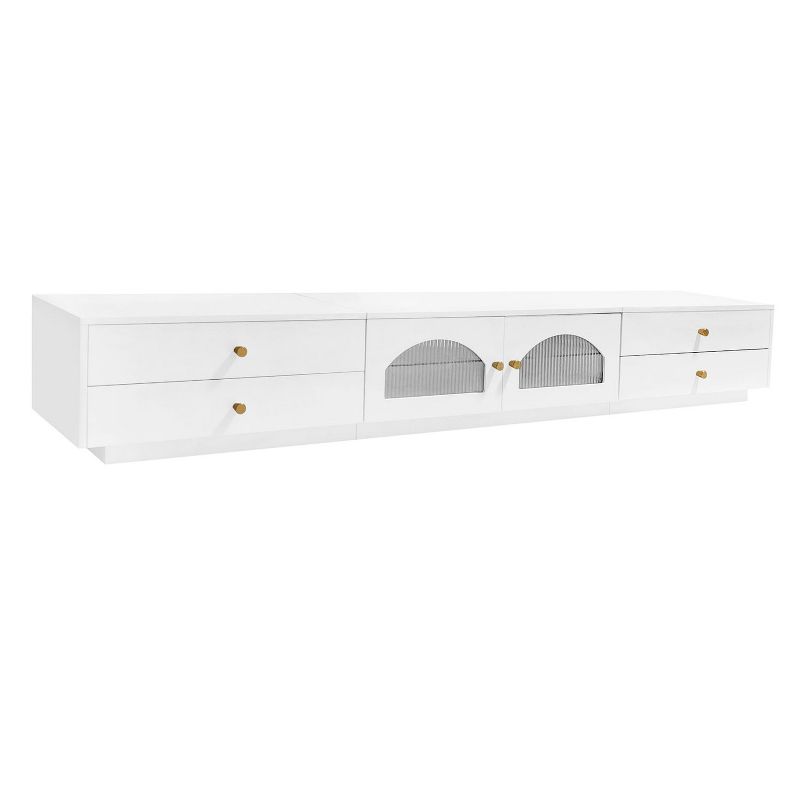 Felice Luxurious TV Stand with Fluted Glass Doors, Elegant and Functional Media Console for TVs Up to 95'' - Maison Boucle, 3 of 9