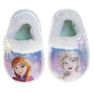 Disney Frozen Elsa and Anna Girls Slippers - Plush Non-Slip Comfy Fluffy Lightweight Warm Comfort Soft Aline Indoor House Slippers (Toddler/Little Kid) - 1 of 4