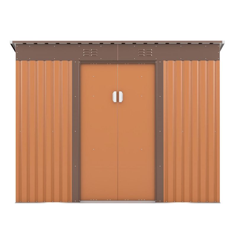 Isabel 4.2 x 9.1 Ft Metal Storage Box, Patio Tool Shed with Lockable Doors Vents, Outdoor Furniture - Maison Boucle, 3 of 8