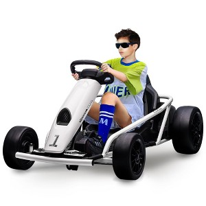 24V Kids Ride on Go Kart with 300W Motors 9Ah Battery,, Electric Go Kart with Music, Slow Start & Seat Belts, 8 MPH Speed for Kids Aged 8-12 - 1 of 4