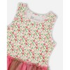 Deux par Deux Girl Bi-Material Cotton and Mesh Dress Small Flowers and Multicolored Gradient Skirt - 4 of 4