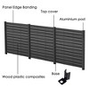 Kozyard 50" W x 48" H Black Privacy Screens Fence Panel Specifically for Hard Surfaces Aluminum Post Flat Fence Kit for AC Trash Can Storage - 2 of 4