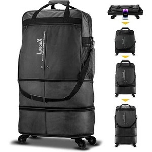 LUGGEX Suitcases with Wheels Travel Duffle Bag Large Black - 1 of 4