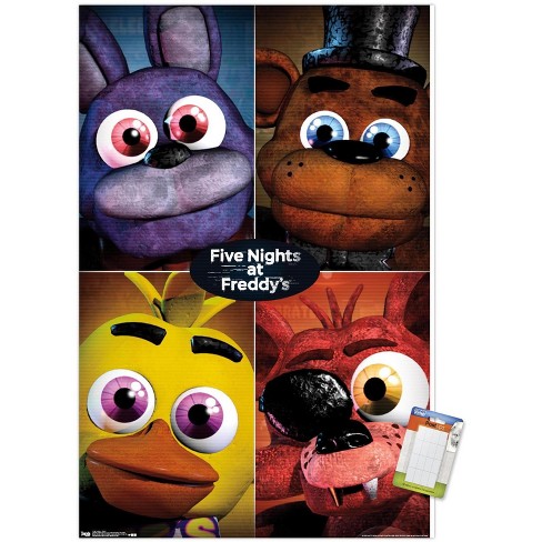 Trends International Five Nights at Freddy's - Quad Unframed Wall Poster  Print White Mounts Bundle 22.375 x 34