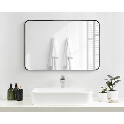Zayda Black Aluminum Rectangular Wall Mirror 24x36