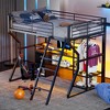 TIRAMISUBEST Full Size Metal Gaming Bed with Built-in Desk and LED Light, Storage Loft Bed with Open Wardrobe - 2 of 4