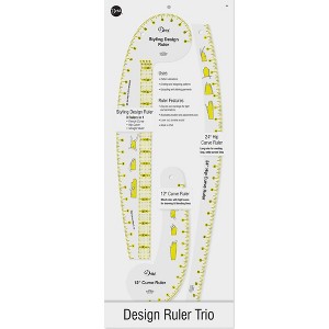 Dritz Ruler Design Trio: Acrylic Sewing & Quilting Supplies, Drafting Rulers, Clear Craft Mats, 25.5" x 11" - 1 of 4
