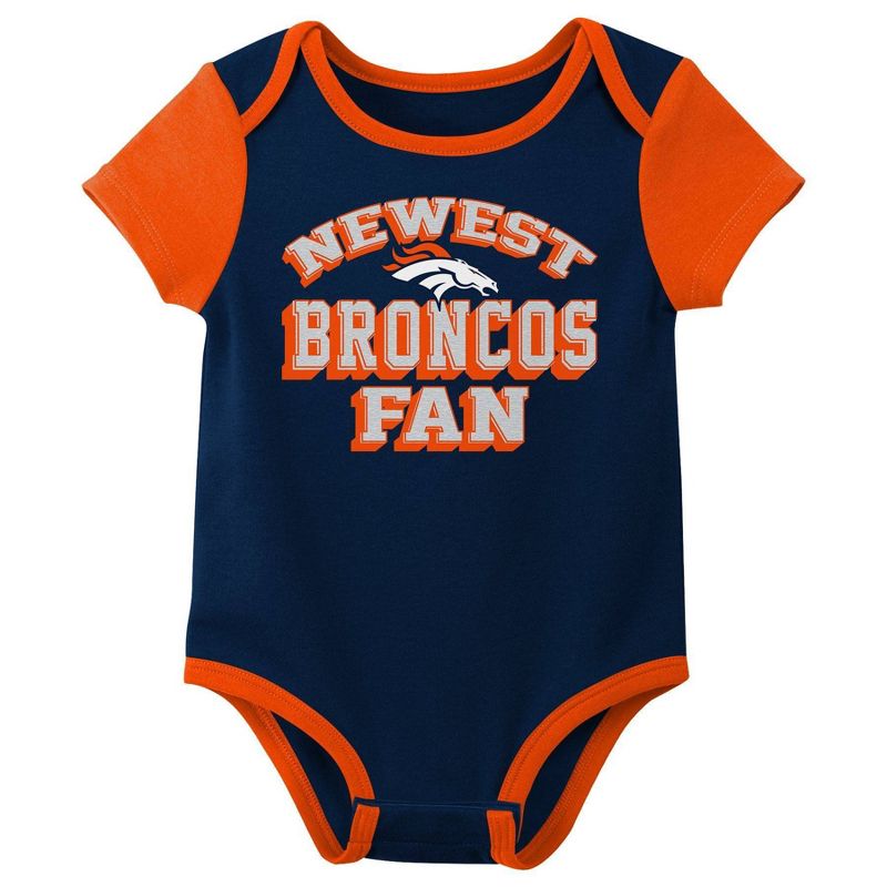 NFL Denver Broncos Infant Boys&#39; 3pk Bodysuit, 2 of 5