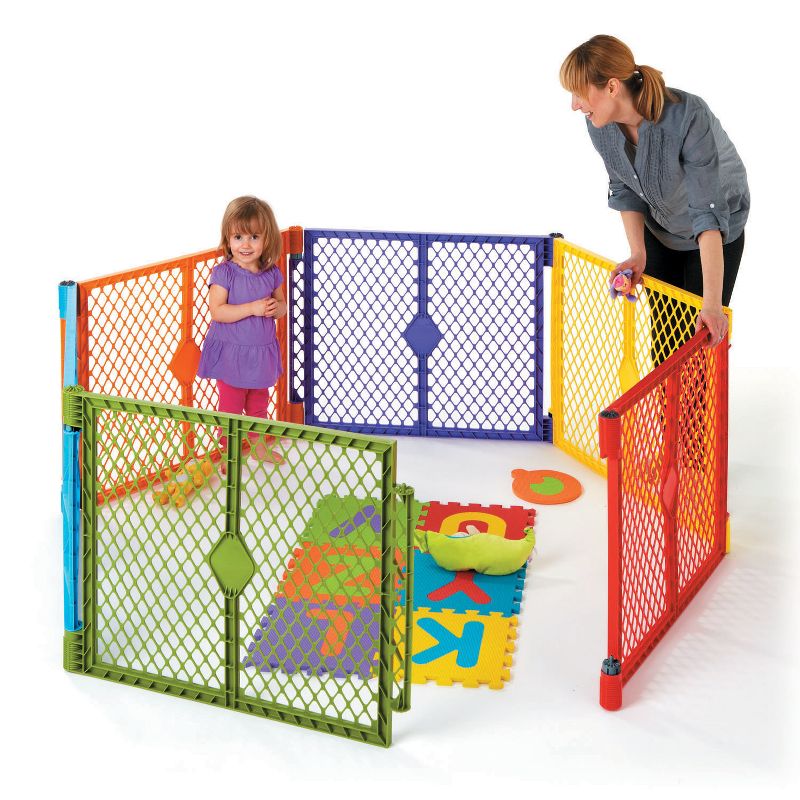 Toddleroo by North States Superyard Colorplay 6 Panel Freestanding Gate, 3 of 14