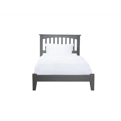 AFI Furnishings Mission Twin Traditional Bed with Open Footboard and Turbo Charger in Grey