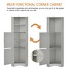 61" Tall Bathroom Corner Cabinet, Freestanding Storage Cabinet with Doors and Adjustable Shelves, MDF Board For Kitchen, Living Room - 3 of 4