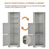 Tall Bathroom Corner Cabinet, Freestanding Storage Cabinet with Doors and Adjustable Shelves, MDF Board, - image 4 of 4