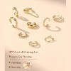 9-piece women's clip-on earring set, 14K gold plated - hypoallergenic adjustable clip-on earrings, stackable wrap style. - 2 of 4