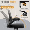 KERDOM Ergonomic Office Chair, Breathable Mesh Desk Chair with Headrest and Flip-up Arms for Office, Black - 2 of 4