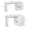 L Shaped Computer Desk, 180Degree Rotating Corner Desk with Storage Shelves, Drawer and Cabinet, Study Workstation for Home Office - 3 of 4